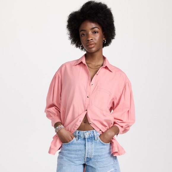 Free People Happy Hour Solid Shirt XS New - Picture 5 of 16